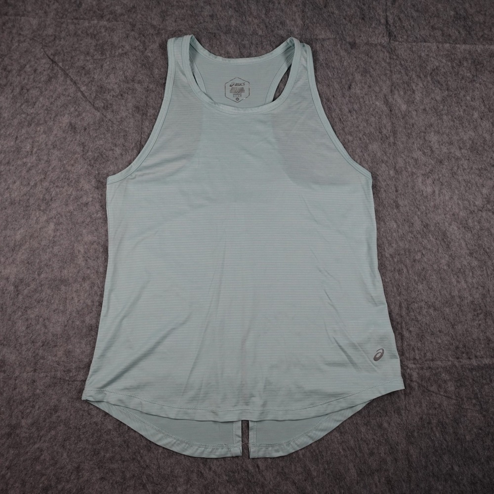 Asics Top Women Medium Blue Racerback Split Back Breathable Lightweight Sporty